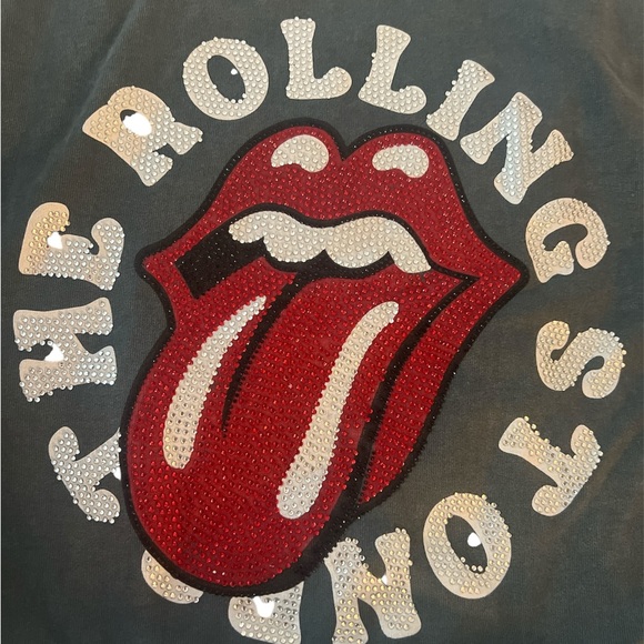 Zara gray Rolling Stones kids sweater encrusted garment size 6-7 - Picture 2 of 7